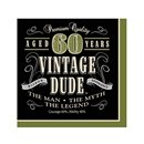 16 Serviettes en papier Noir Vintage 60 ans 33 x 33 cm