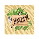 16 Serviettes en papier Anniversaire Safari 33 x 33 cm