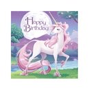 16 Serviettes en papier Anniversaire Licorne 33 x 33 cm