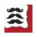 16 Serviettes en papier Moustaches 33 x 33 cm