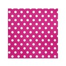 20 Serviettes en papier Fuchsia pois blancs 33 x 33 cm