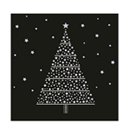 20 Serviettes imprimées sapin de noël étoilé