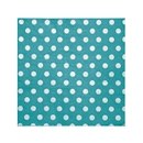 20 Serviettes en papier Turquoise pois blancs 33 x 33 cm