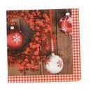 20 Serviettes en papier Vichy Noël 33x33 cm