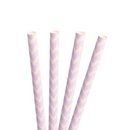 24 Pailles chevrons blanc et rose