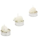 3 Bougies ours polaire Noël 5 cm