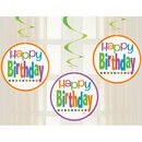 3 Décorations tortillons à suspendre Anniversaire Acidulé