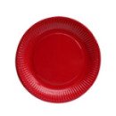 20 assiettes en carton rouge 23 cm