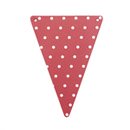 5 Fanions DIY rouge à pois blancs en carton