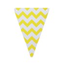 5 Fanions carton DIY chevron jaune