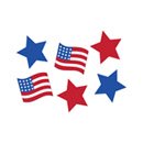 6 Décorations cartonnées USA 15 cm