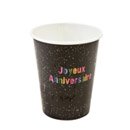 6 Gobelets en carton Anniversaire feux d\'artifice