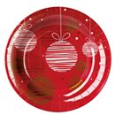8 Assiettes Boules de Noël 23 cm