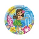 8 Assiettes en carton Hula Fête sur la plage 23 cm