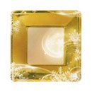 8 Petites assiettes en carton Flocons dorés Noël 19 cm