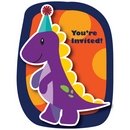 8 Cartons d\'invitation Anniversaire Petits Dinosaures