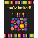 8 Cartons d\'invitation Bougies d\'anniversaire 10 X 15 cm