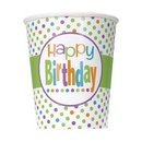 8 Gobelets carton Anniversaire Acidulé 25 cl