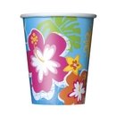 8 Gobelets en carton Hula Fête sur la plage 25 cl