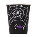8 Gobelets en carton Toile d\'araignée Halloween 25 cl