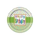 8 Petites assiettes Anniversaire Acidulé 18 cm