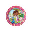 8 Petites assiettes en carton Docteur La Peluche 20 cm