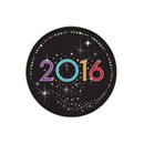 8 Petites assiettes en carton Happy New Year 2016 18 cm