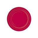 8 Petites assiettes rouges en carton 18 cm