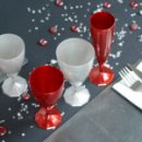 6 verres à vin design plastique rigide rouge carmin 15 cl