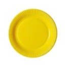 20 assiettes en carton jaune 23 cm