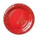 10 Assiettes carton rouges Sapin