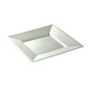 12 assiettes en plastique rigide carré blanc nacré PRESTIGE 24 cm