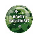 Ballon aluminium Happy Birthday Camouflage 43 cm