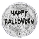 Ballon argenté en plastique Happy Halloween