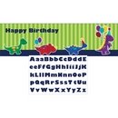 Bannière anniversaire personnalisable Petits dinosaures 50 X 150 cm