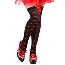 Bas noir coeurs rouges femme