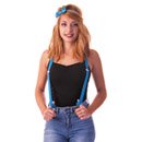 Bretelles bleu fluo adulte