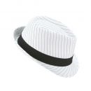 Chapeau borsalino blanc à rayures noires
