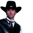 Chapeau de cowboy noir luxe adulte