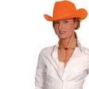 Chapeau cowboy orange adulte
