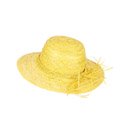 Chapeau de paille vintage jaune femme