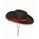 Chapeau espagnol noir et rouge