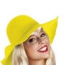 Chapeau estival jaune femme