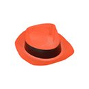 Chapeau gangster orange fluo adulte