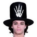 Chapeau haut de forme main squelette homme