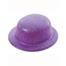 Chapeau melon pailletté violet adulte