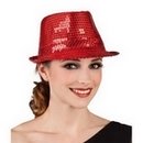 Chapeau pailleté rouge adulte