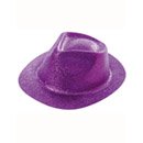 Chapeau pailleté violet adulte