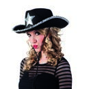 Chapeau shériff noir et argent femme
