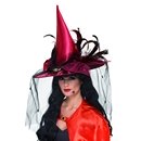 Chapeau sorcière luxe rouge femme Halloween